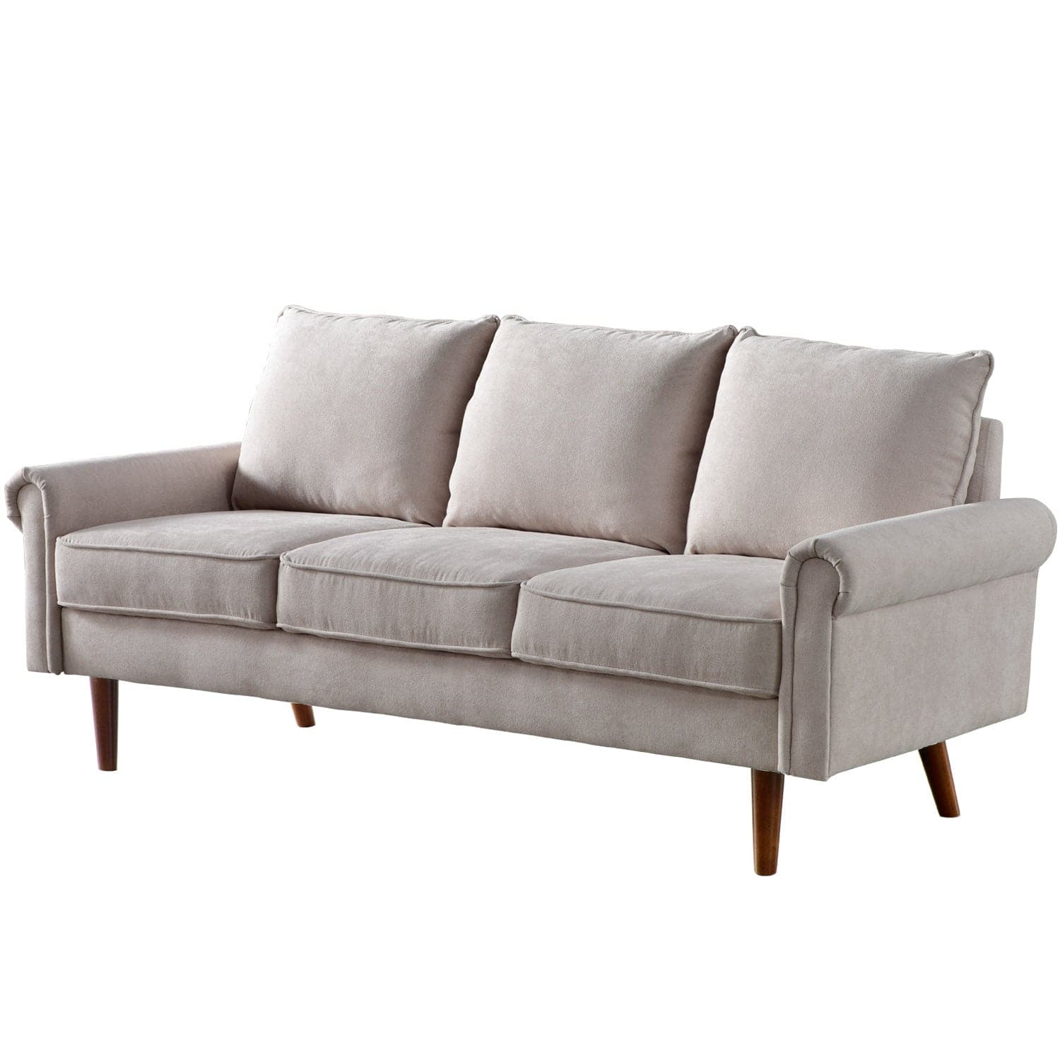 Living Room 73.6'' Wide Suede or Line Fabric Sofa, 6 Colors