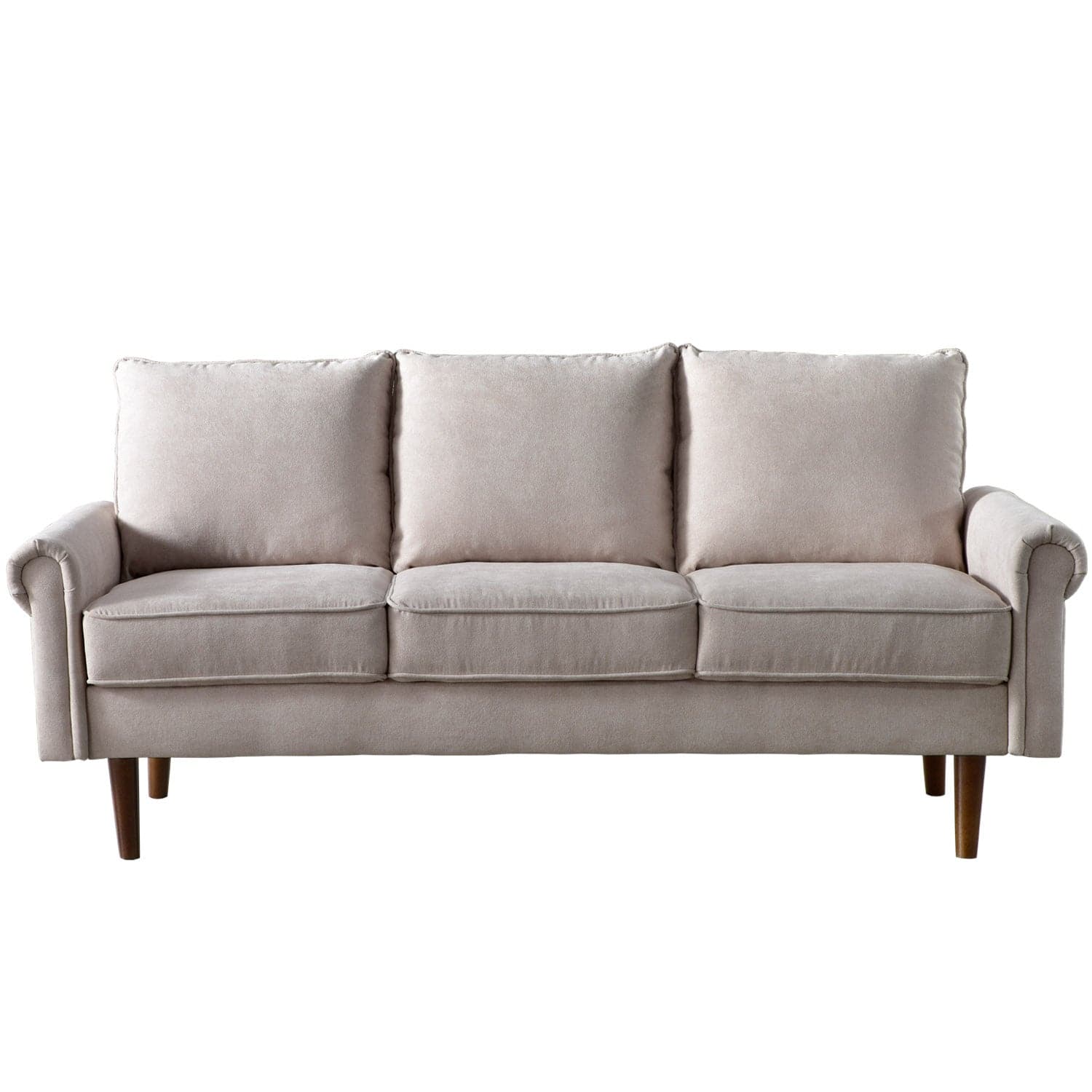 Living Room 73.6'' Wide Suede or Line Fabric Sofa, 6 Colors
