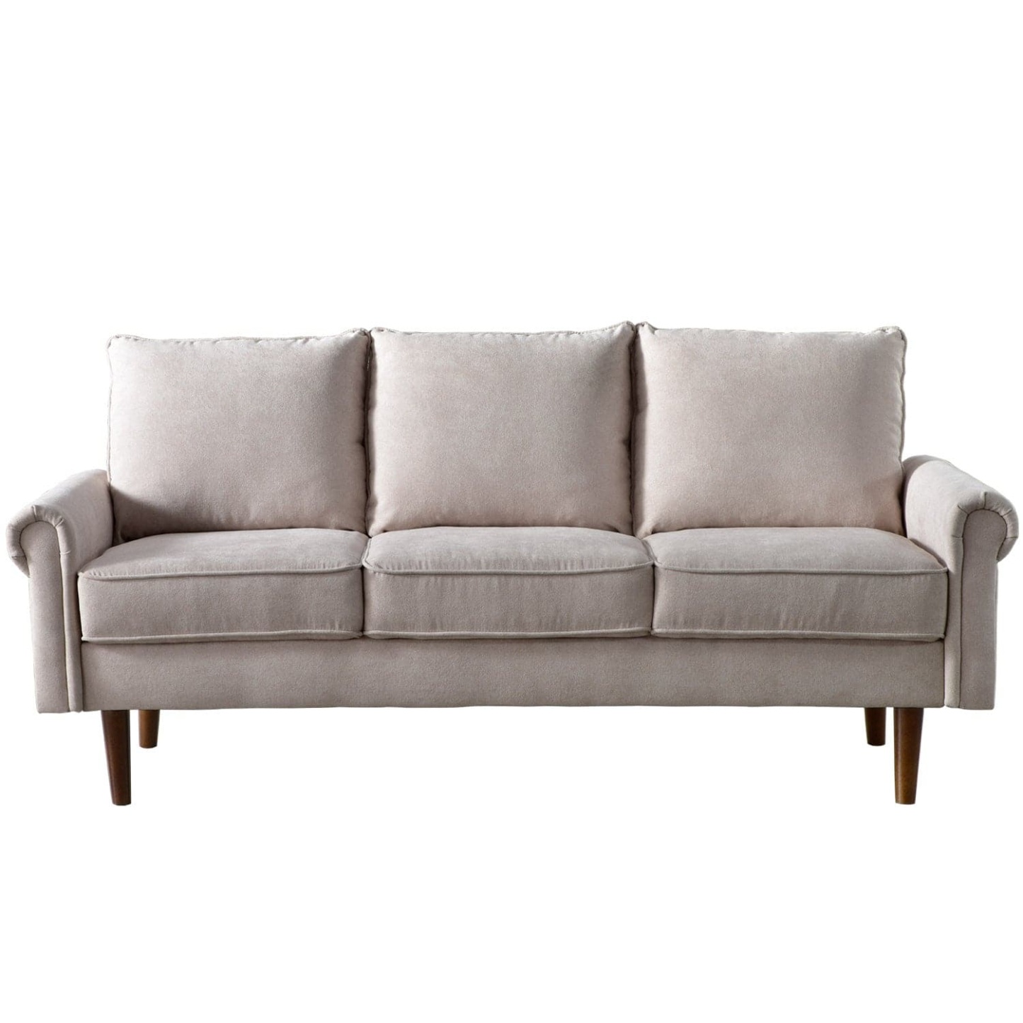 Living Room 73.6'' Wide Suede or Line Fabric Sofa, 6 Colors