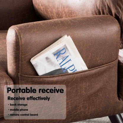 Living Room Accent Chair with Ottoman, 6 Angles Adjustable