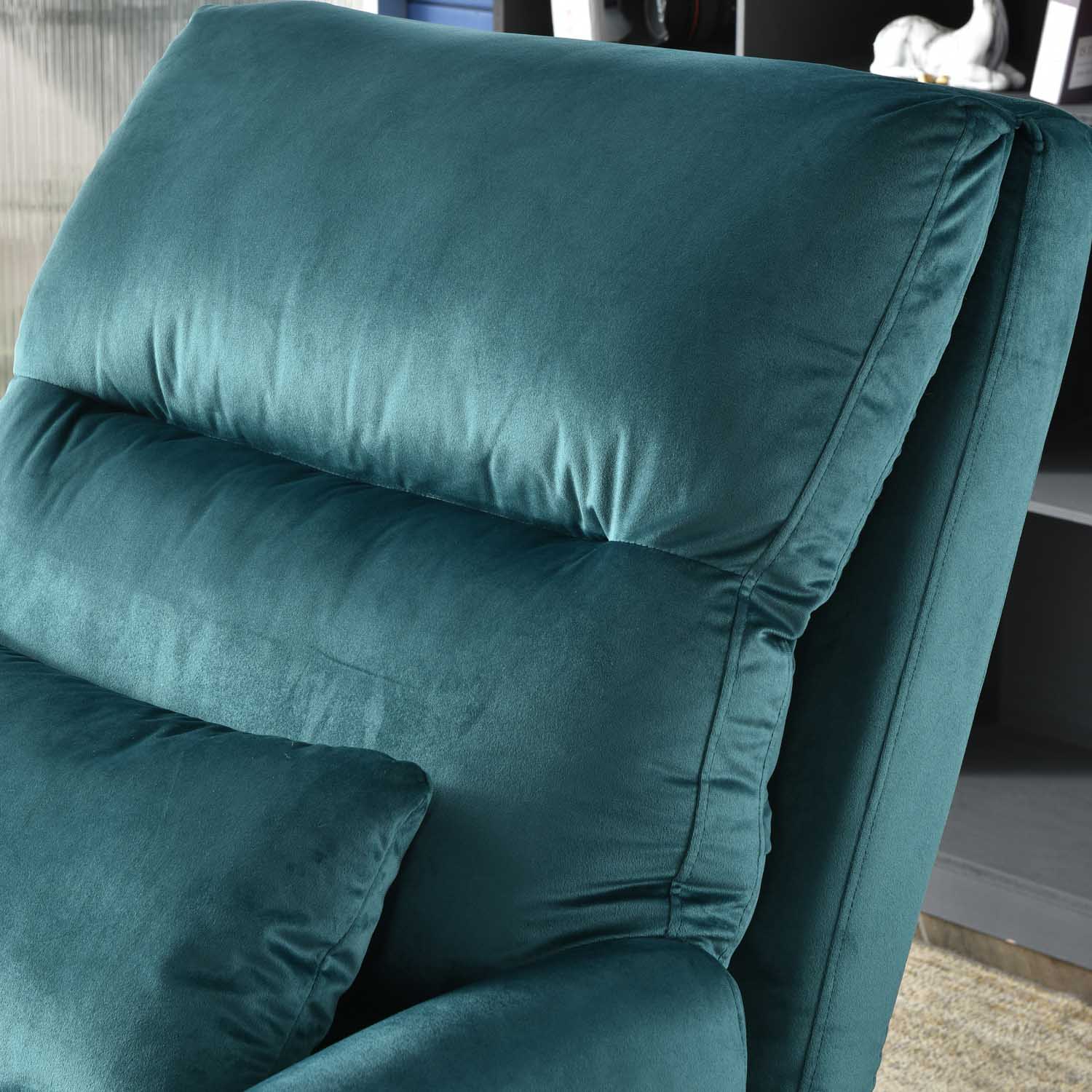 Living Room Accent Chair with Ottoman, 6 Angles Adjustable