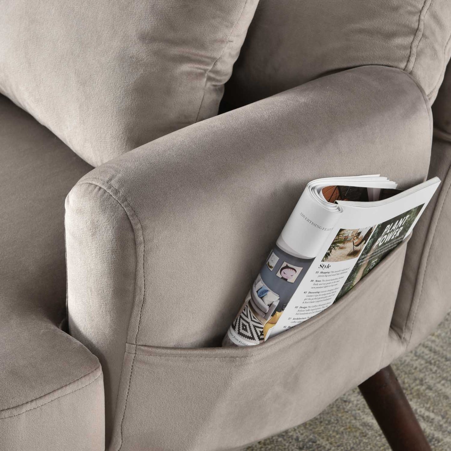 Living Room Accent Chair with Ottoman, 6 Angles Adjustable