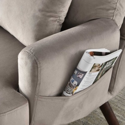 Living Room Accent Chair with Ottoman, 6 Angles Adjustable
