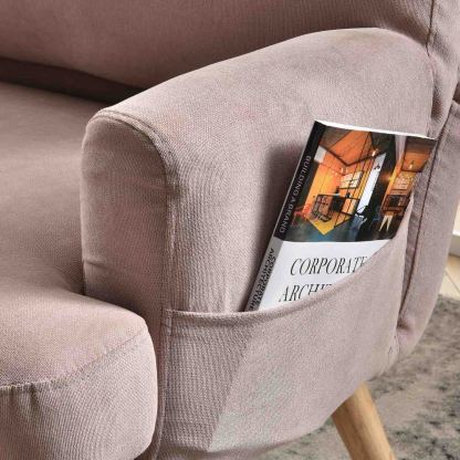 Living Room Accent Chair with Ottoman, 6 Angles Adjustable
