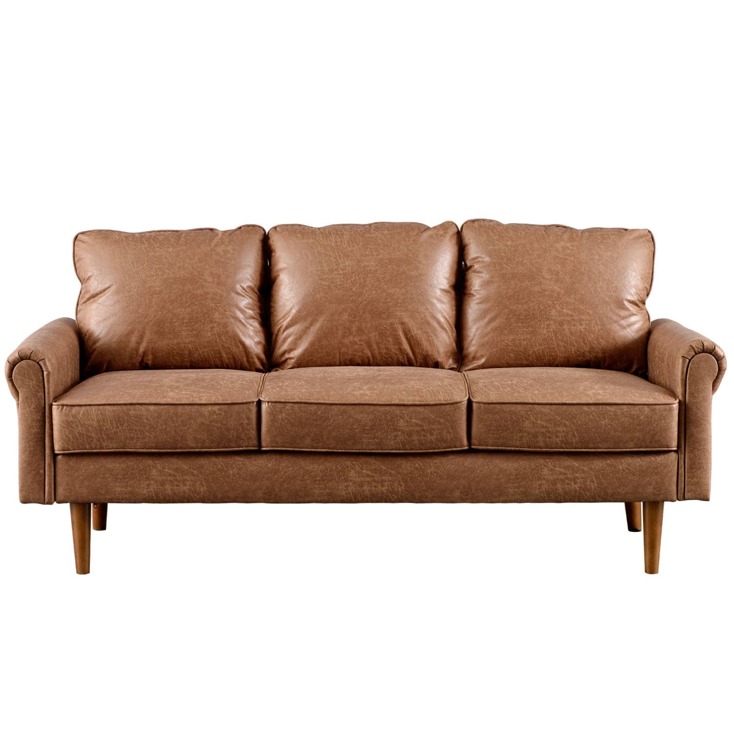 Living Room 73.6'' Wide Suede or Line Fabric Sofa, 6 Colors