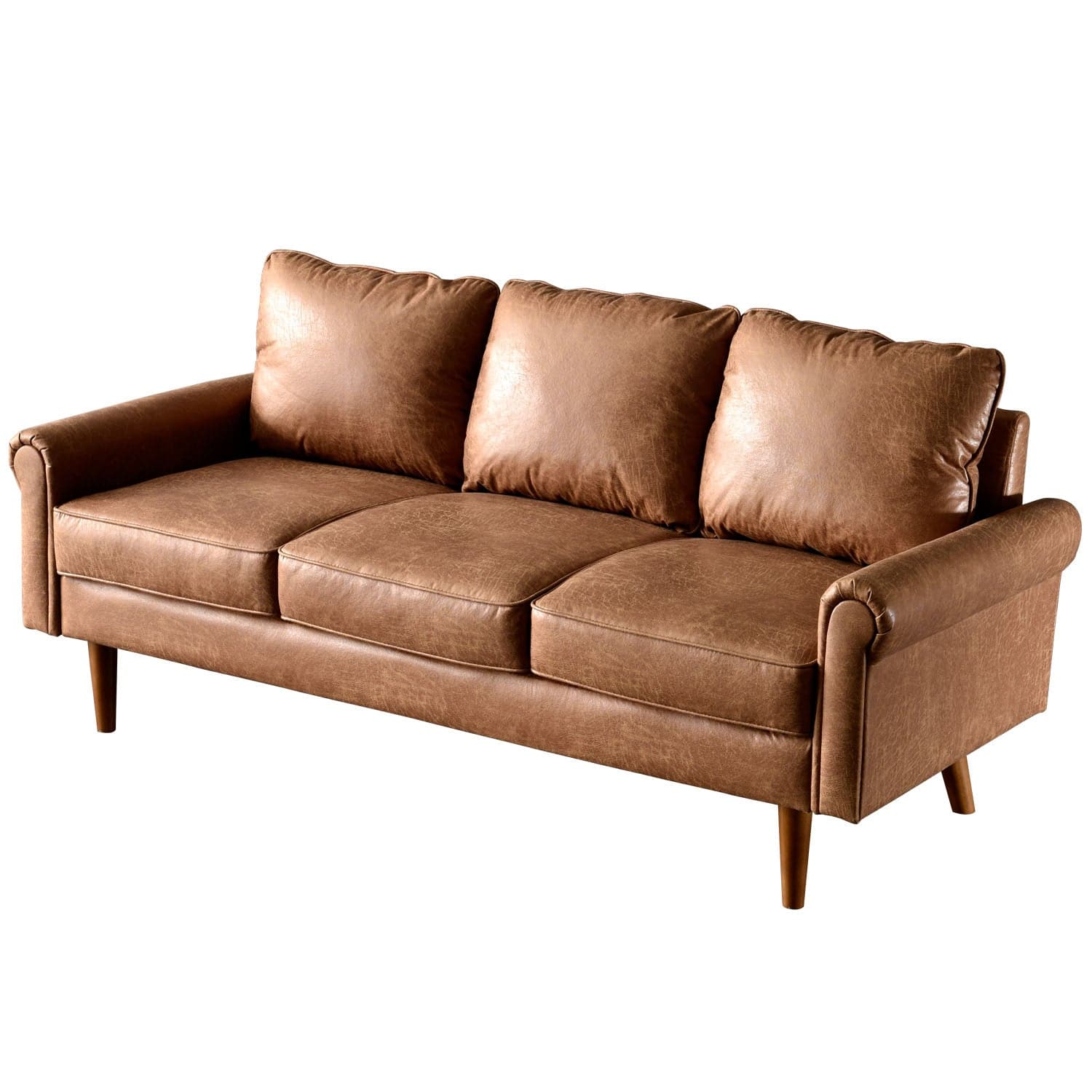 Living Room 73.6'' Wide Suede or Line Fabric Sofa, 6 Colors