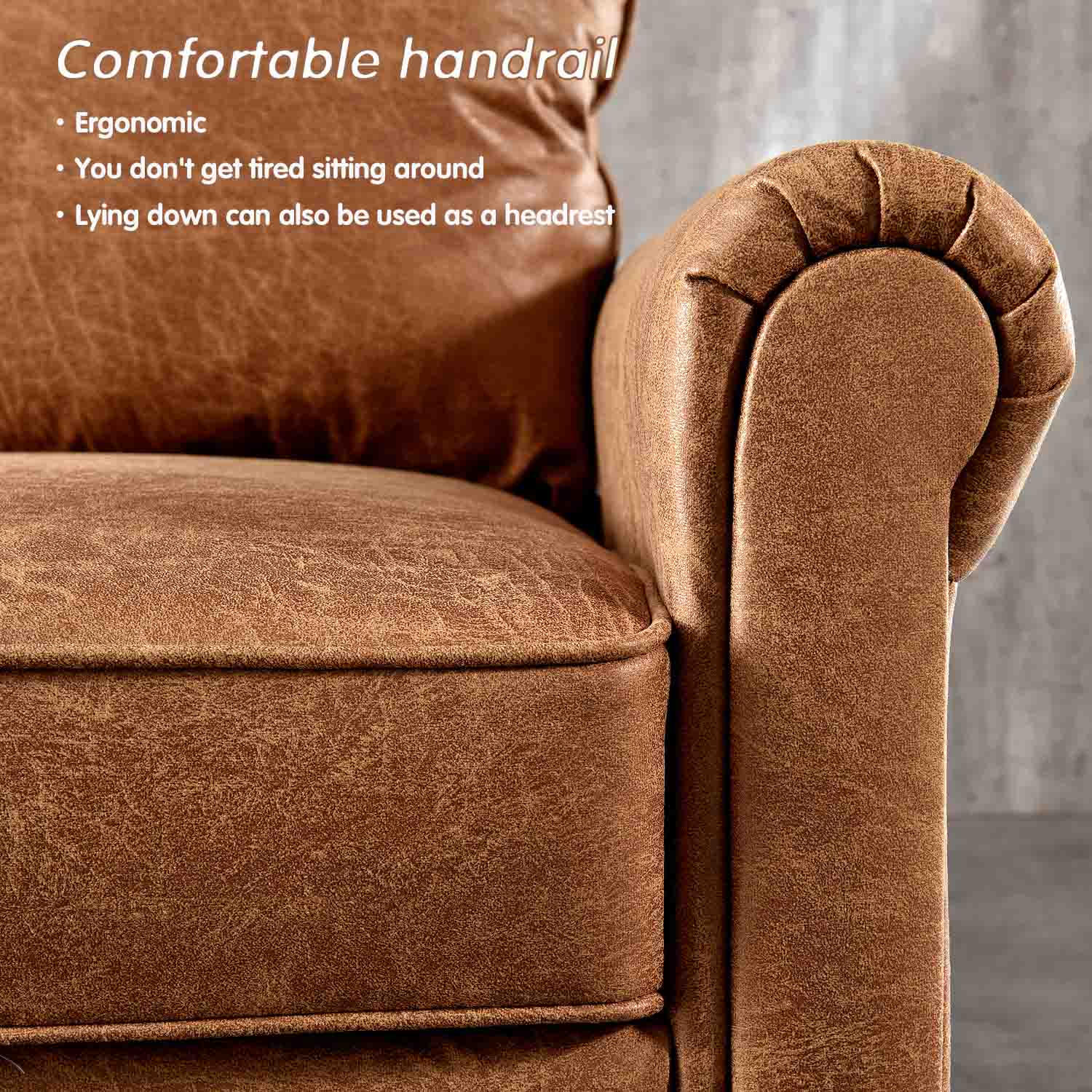 Living Room 73.6'' Wide Suede or Line Fabric Sofa, 6 Colors