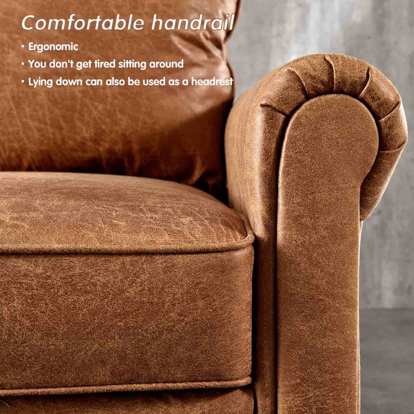 Living Room 73.6'' Wide Suede or Line Fabric Sofa, 6 Colors