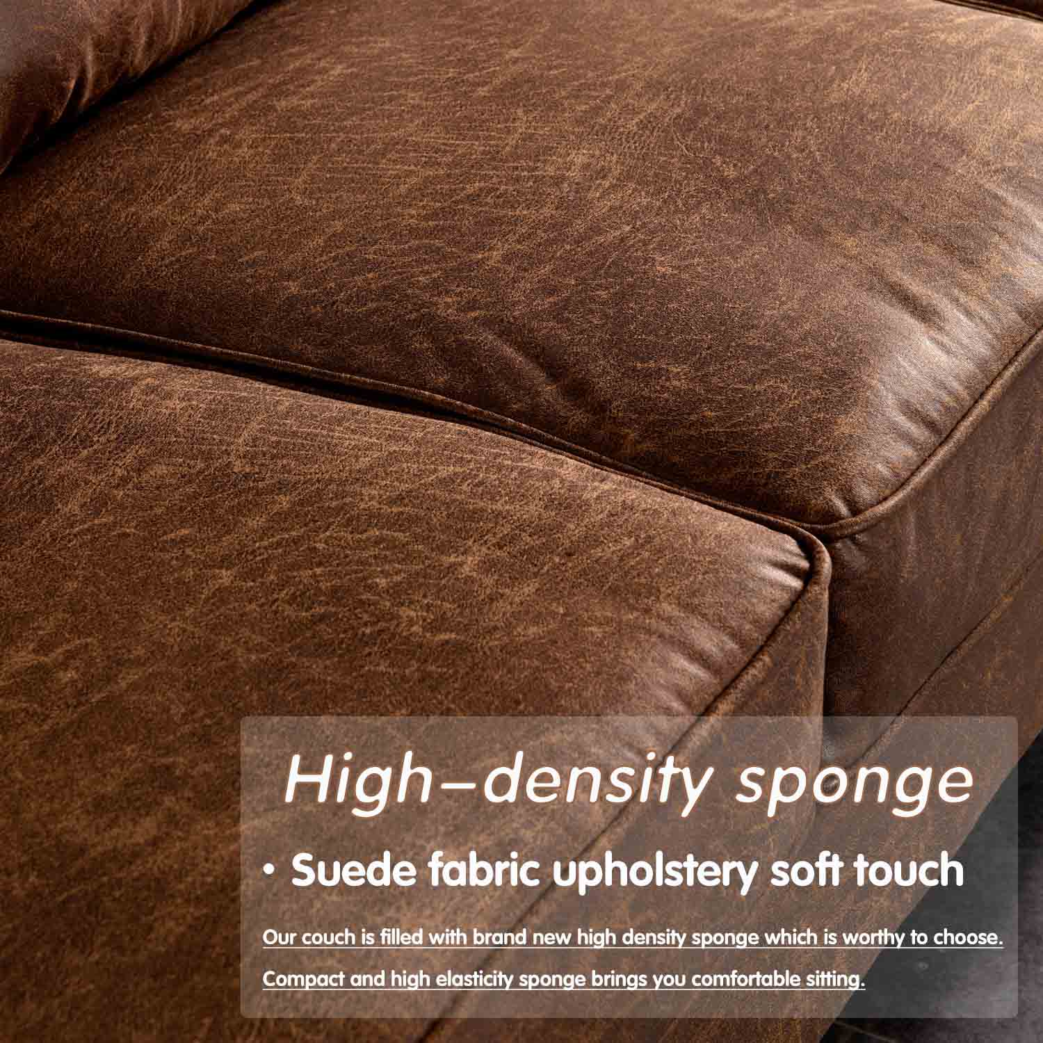 Living Room 73.6'' Wide Suede or Line Fabric Sofa, 6 Colors