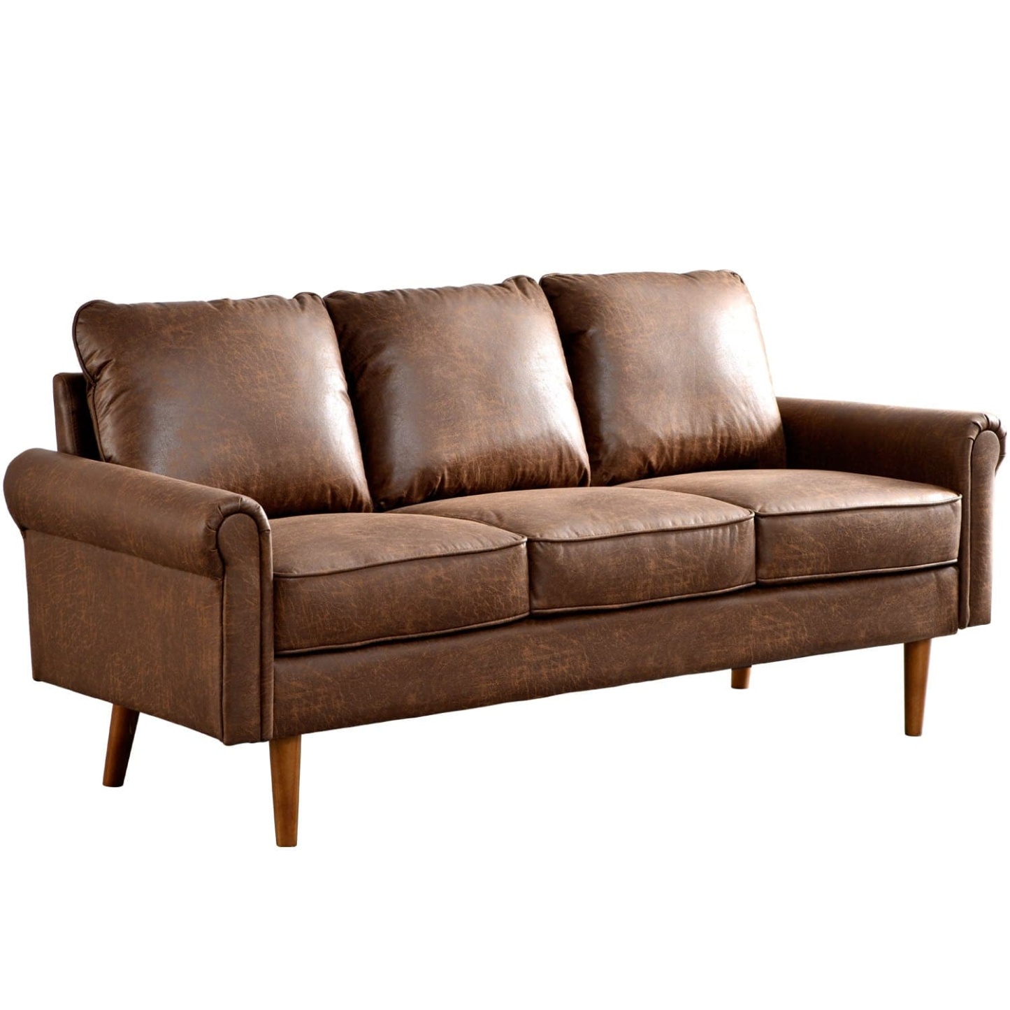 Living Room 73.6'' Wide Suede or Line Fabric Sofa, 6 Colors