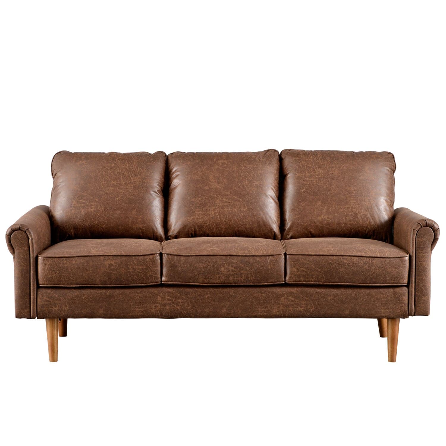 Living Room 73.6'' Wide Suede or Line Fabric Sofa, 6 Colors