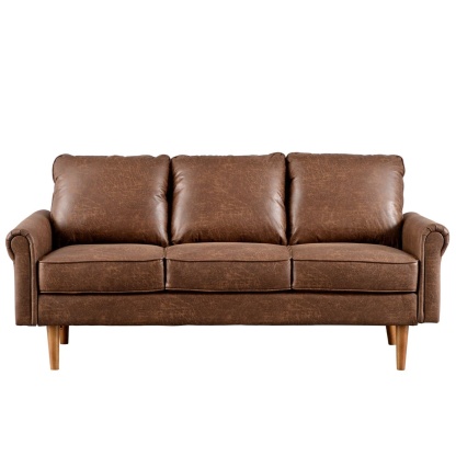 Living Room 73.6'' Wide Suede or Line Fabric Sofa, 6 Colors
