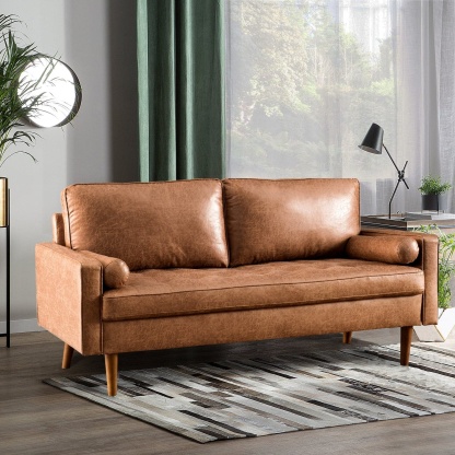 69.68'' Living Room Sofa with Square Arm and Button-Tufted