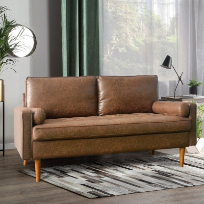 69.68'' Living Room Sofa with Square Arm and Button-Tufted