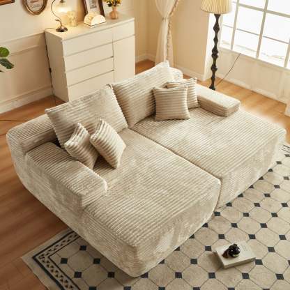 81" Boneless Sofa, Sleeper Couch, No Assembly Required