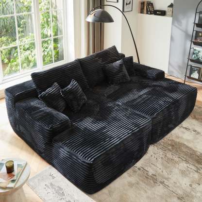 81" Boneless Sofa, Sleeper Couch, No Assembly Required