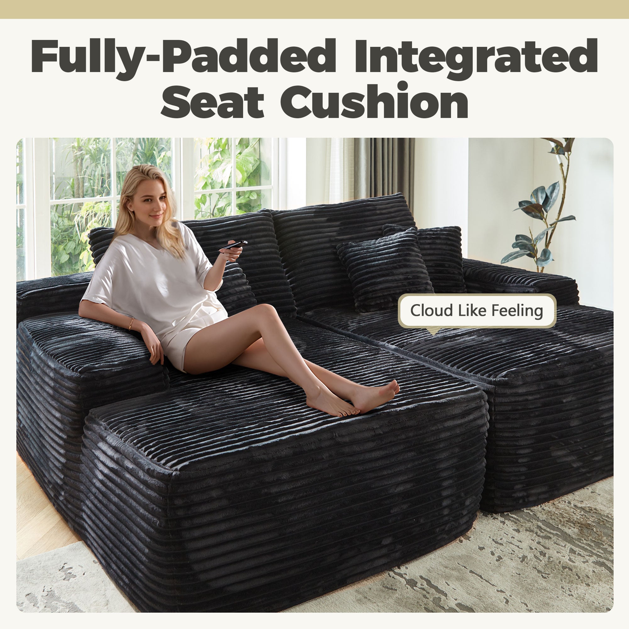 81" Boneless Sofa, Sleeper Couch, No Assembly Required