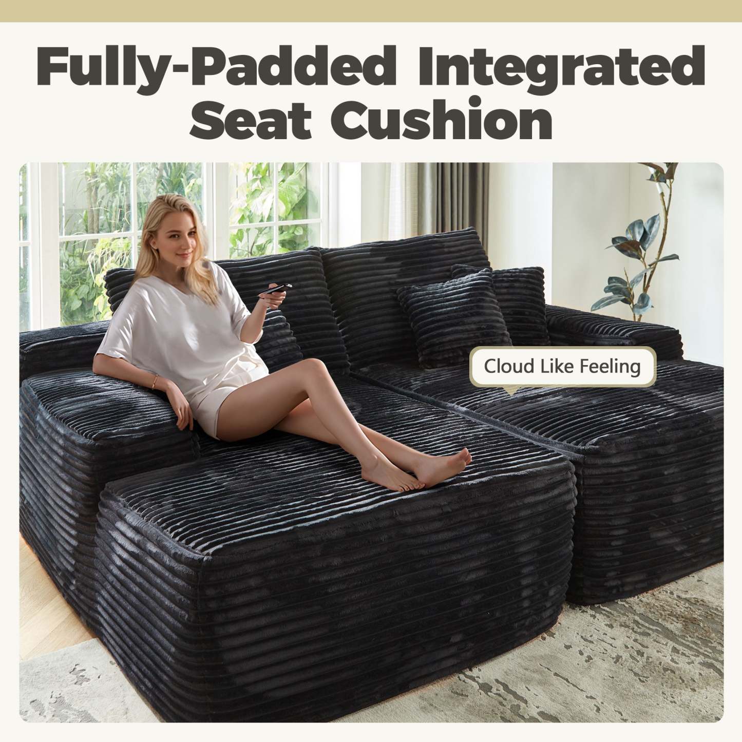 81" Boneless Sofa, Sleeper Couch, No Assembly Required