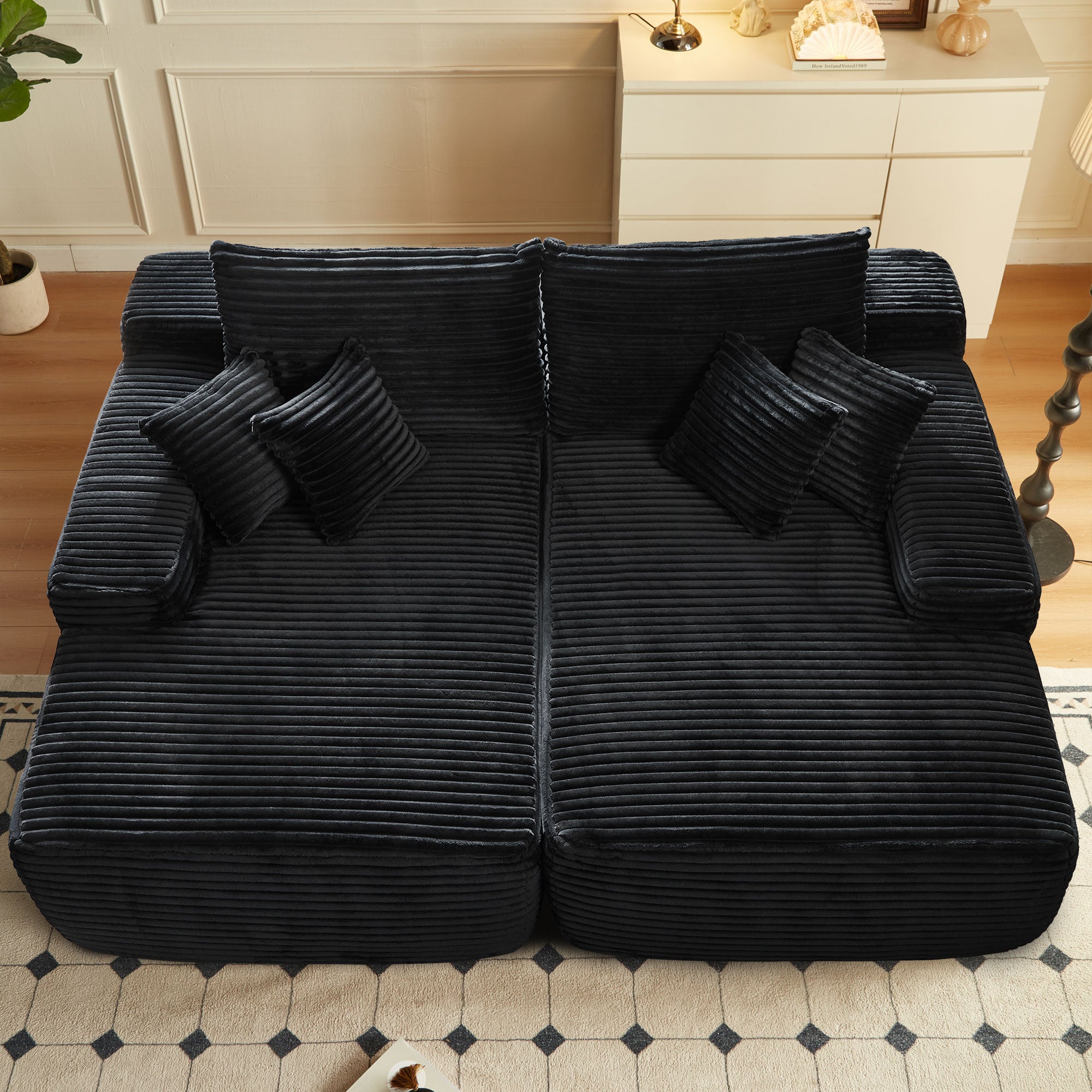 81" Boneless Sofa, Sleeper Couch, No Assembly Required