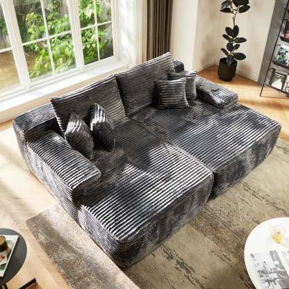 81" Boneless Sofa, Sleeper Couch, No Assembly Required