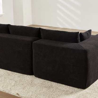 104" L-Shape Modular Couch with Chaise,Corduroy Fabric,No Assembly Required