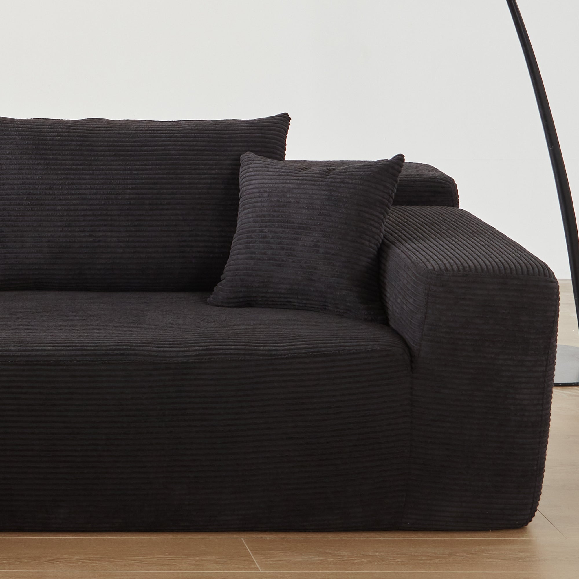 104" L-Shape Modular Couch with Chaise,Corduroy Fabric,No Assembly Required
