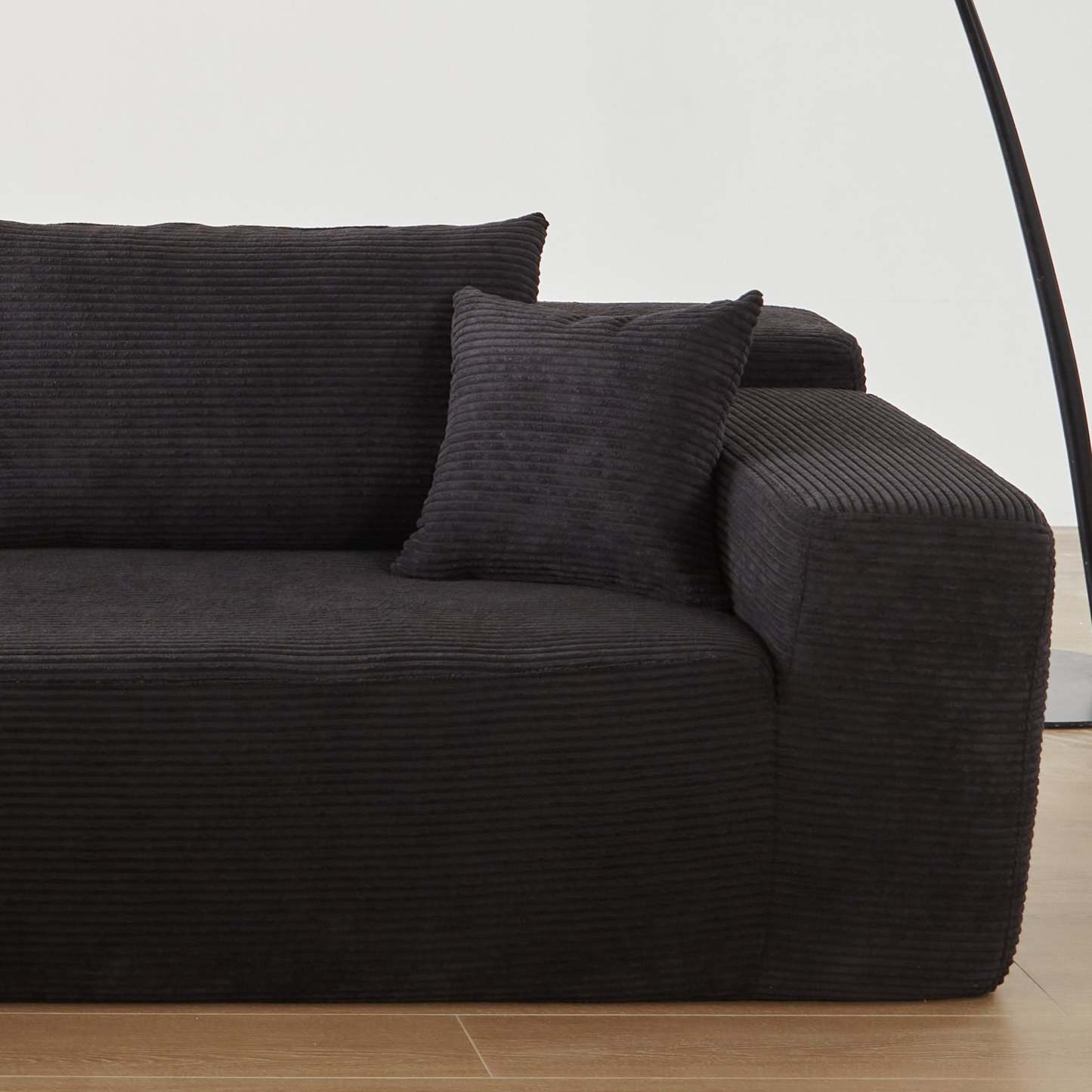 104" L-Shape Modular Couch with Chaise,Corduroy Fabric,No Assembly Required