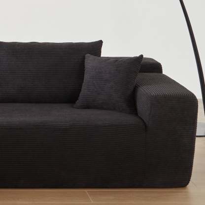 104" L-Shape Modular Couch with Chaise,Corduroy Fabric,No Assembly Required