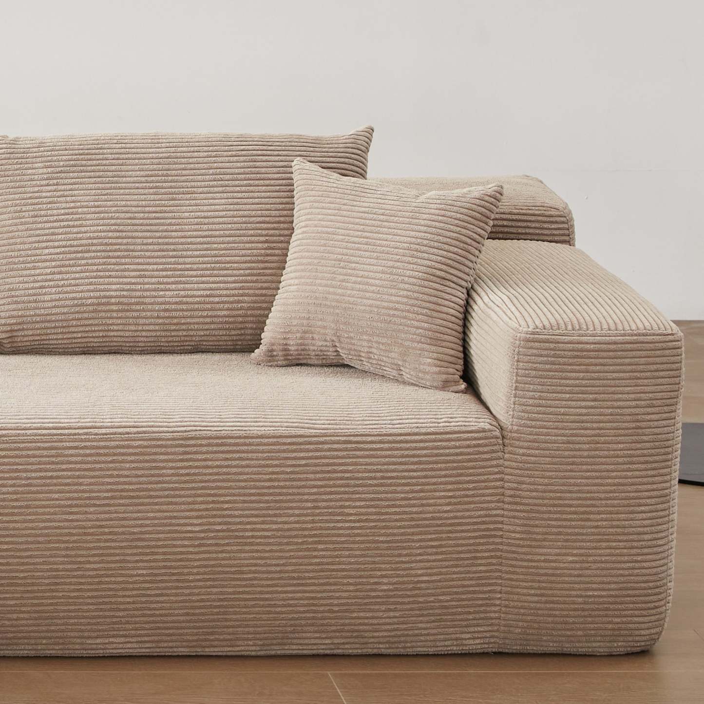 104" L-Shape Modular Couch with Chaise,Corduroy Fabric,No Assembly Required