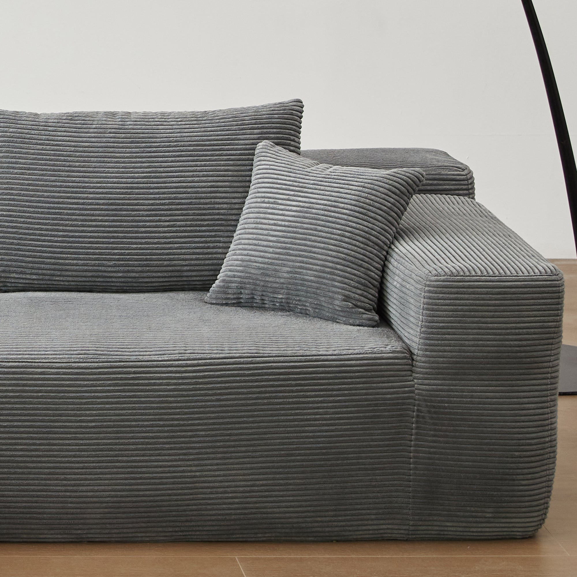 104" L-Shape Modular Couch with Chaise,Corduroy Fabric,No Assembly Required
