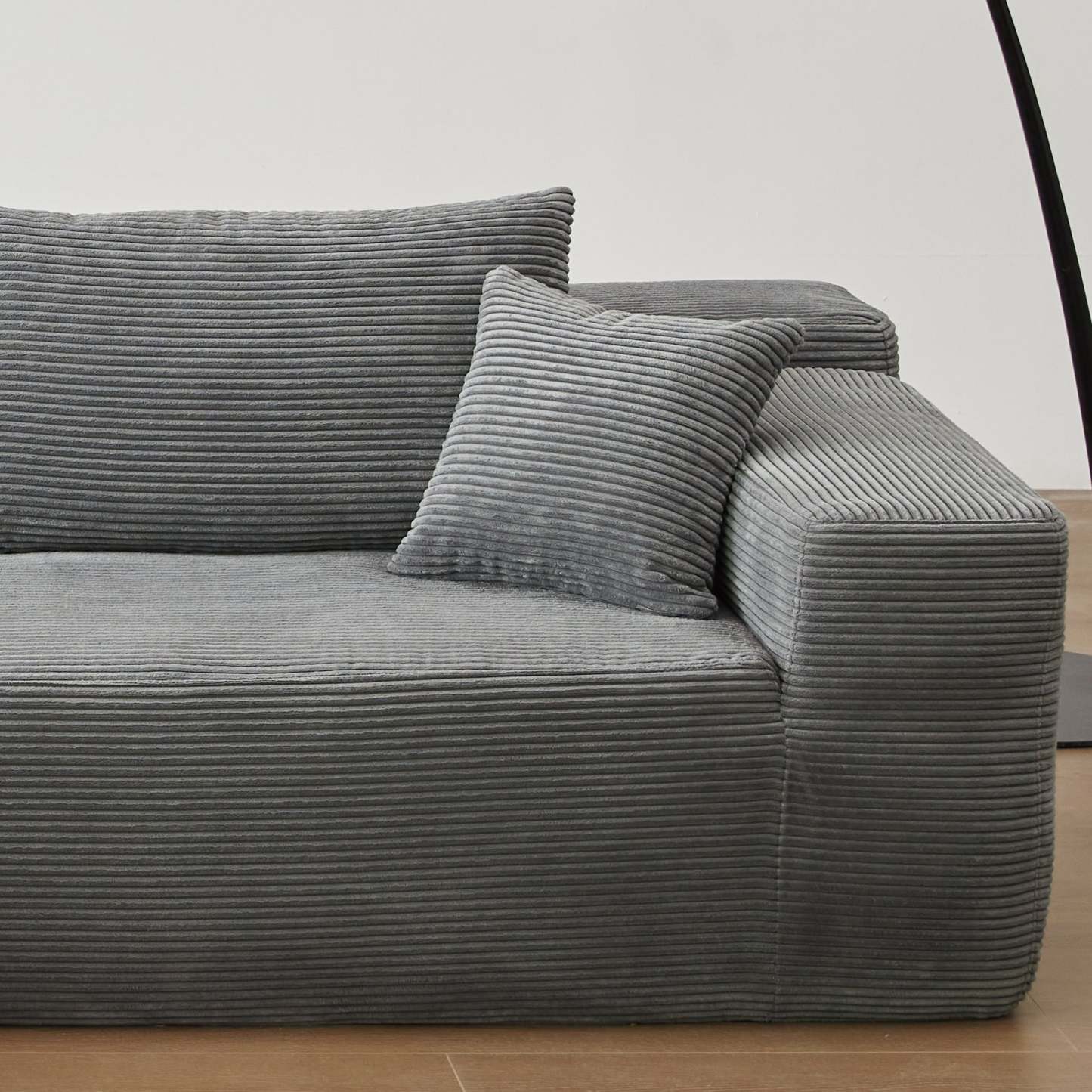 104" L-Shape Modular Couch with Chaise,Corduroy Fabric,No Assembly Required