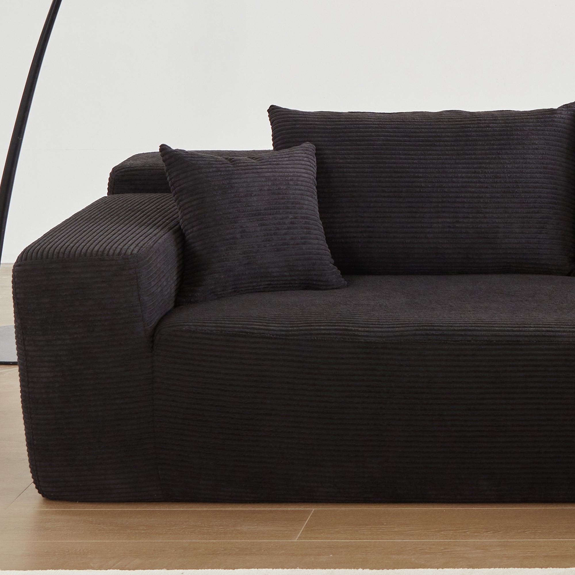 104" L-Shape Modular Couch with Chaise,Corduroy Fabric,No Assembly Required