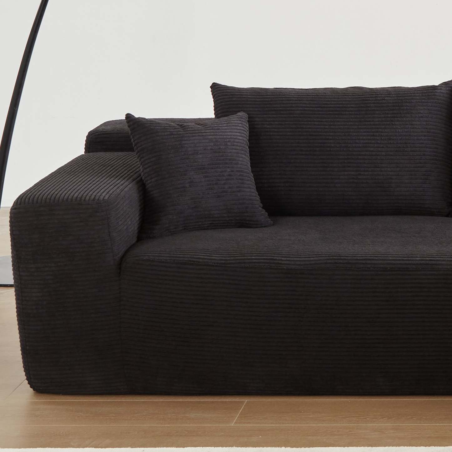 104" L-Shape Modular Couch with Chaise,Corduroy Fabric,No Assembly Required