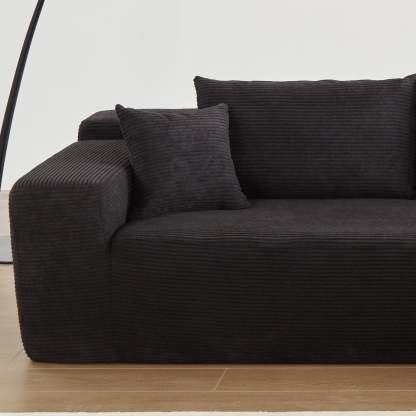104" L-Shape Modular Couch with Chaise,Corduroy Fabric,No Assembly Required