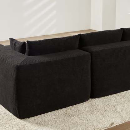 104" L-Shape Modular Couch with Chaise,Corduroy Fabric,No Assembly Required