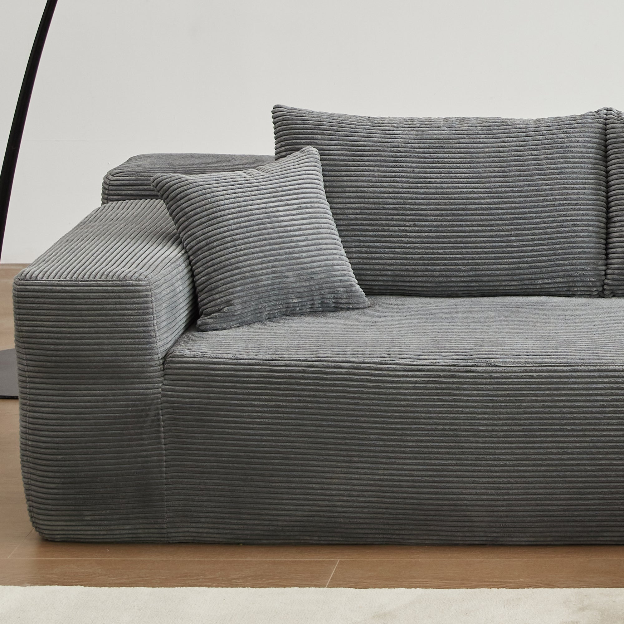 104" L-Shape Modular Couch with Chaise,Corduroy Fabric,No Assembly Required