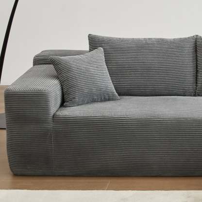 104" L-Shape Modular Couch with Chaise,Corduroy Fabric,No Assembly Required