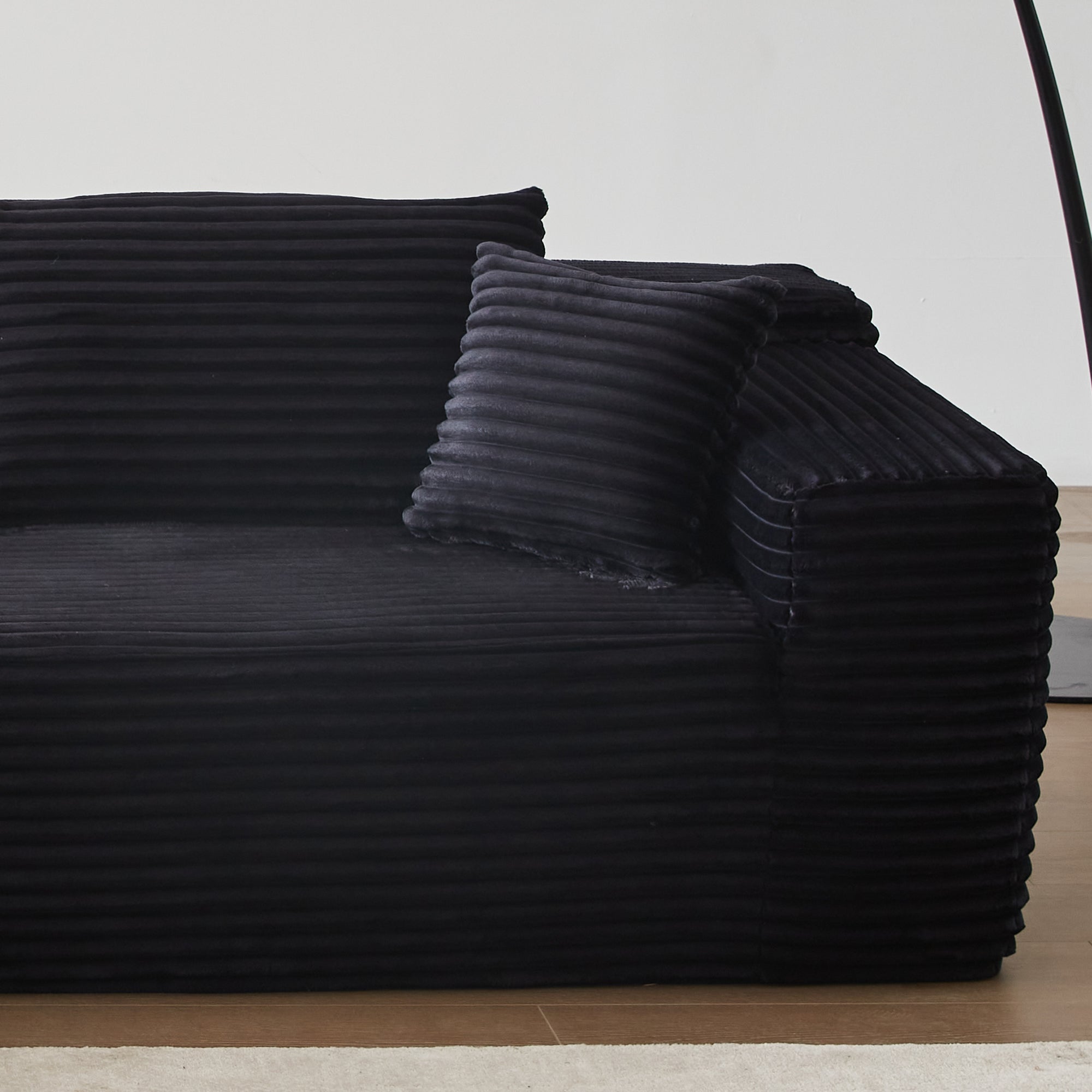 104" L-Shape Modular Couch with Chaise, Plush Corduroy Fabric, No Assembly Required