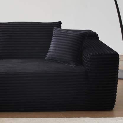 104" L-Shape Modular Couch with Chaise, Plush Corduroy Fabric, No Assembly Required