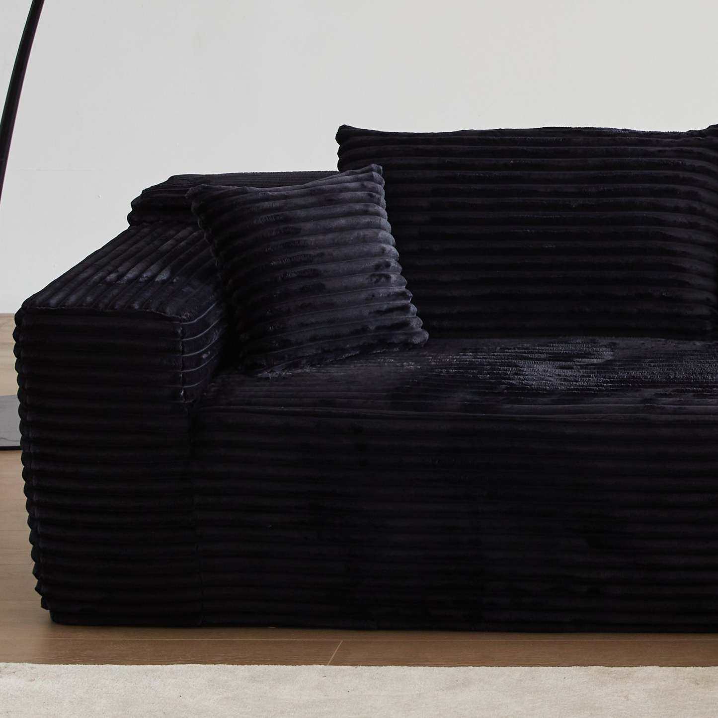 104" L-Shape Modular Couch with Chaise, Plush Corduroy Fabric, No Assembly Required
