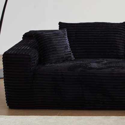104" L-Shape Modular Couch with Chaise, Plush Corduroy Fabric, No Assembly Required