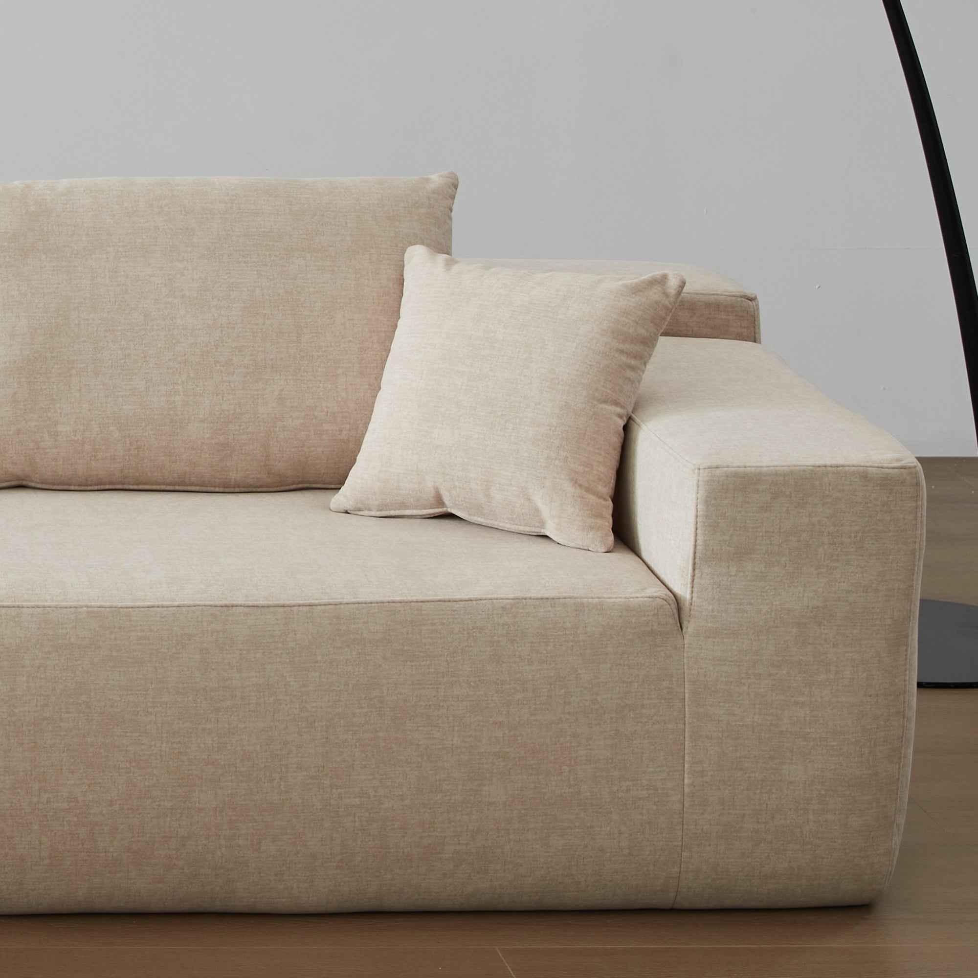 104" L-Shape Modular Couch with Chaise, Chenille Fabric, No Assembly Required