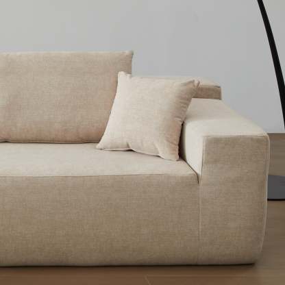 104" L-Shape Modular Couch with Chaise, Chenille Fabric, No Assembly Required