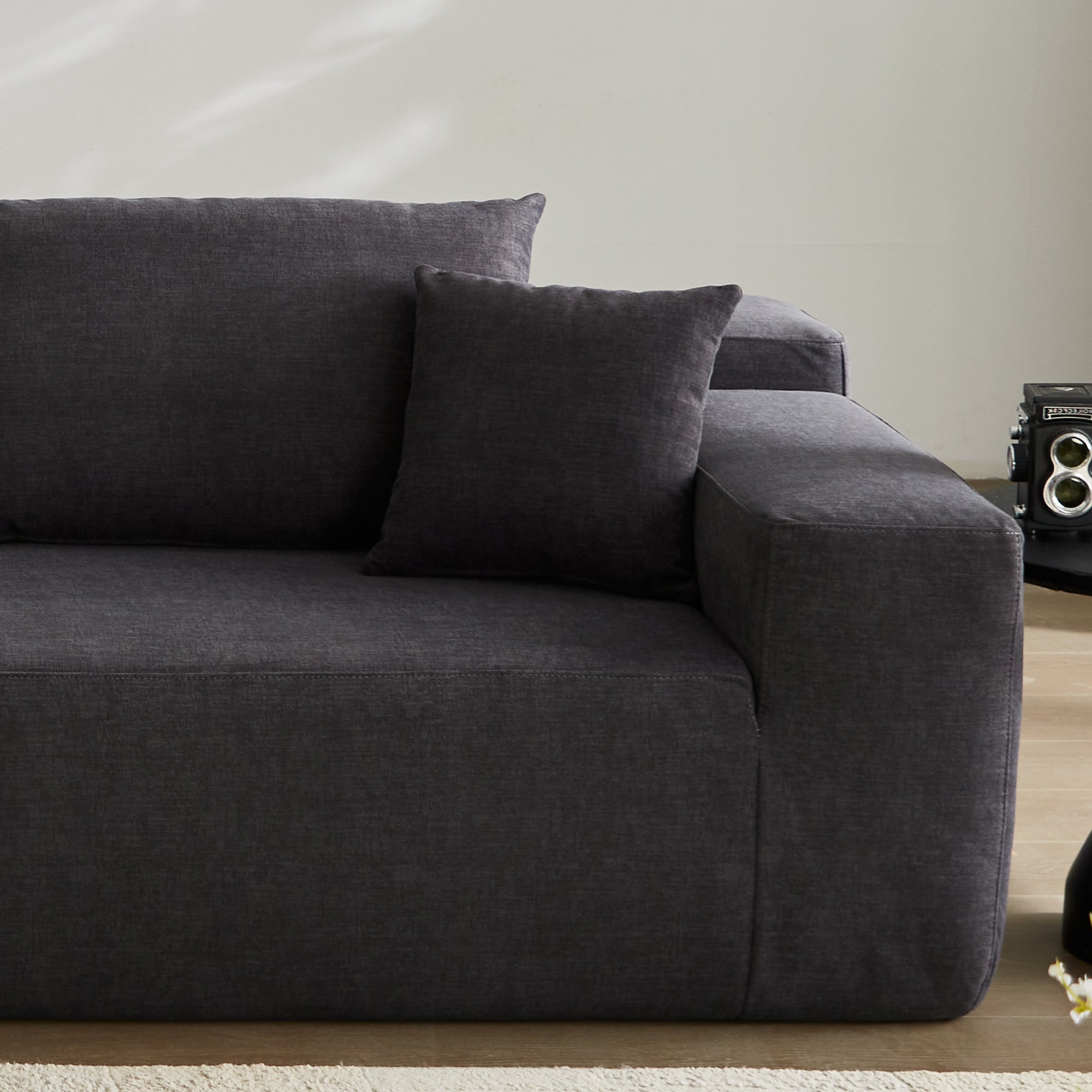 104" L-Shape Modular Couch with Chaise, Chenille Fabric, No Assembly Required