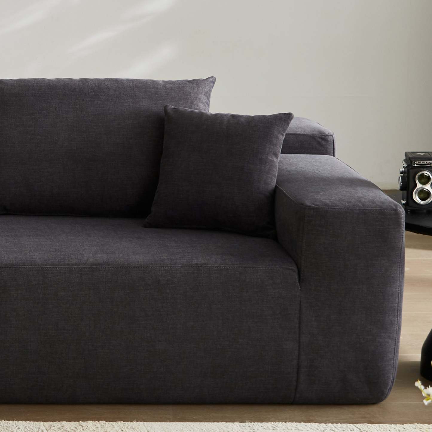 104" L-Shape Modular Couch with Chaise, Chenille Fabric, No Assembly Required