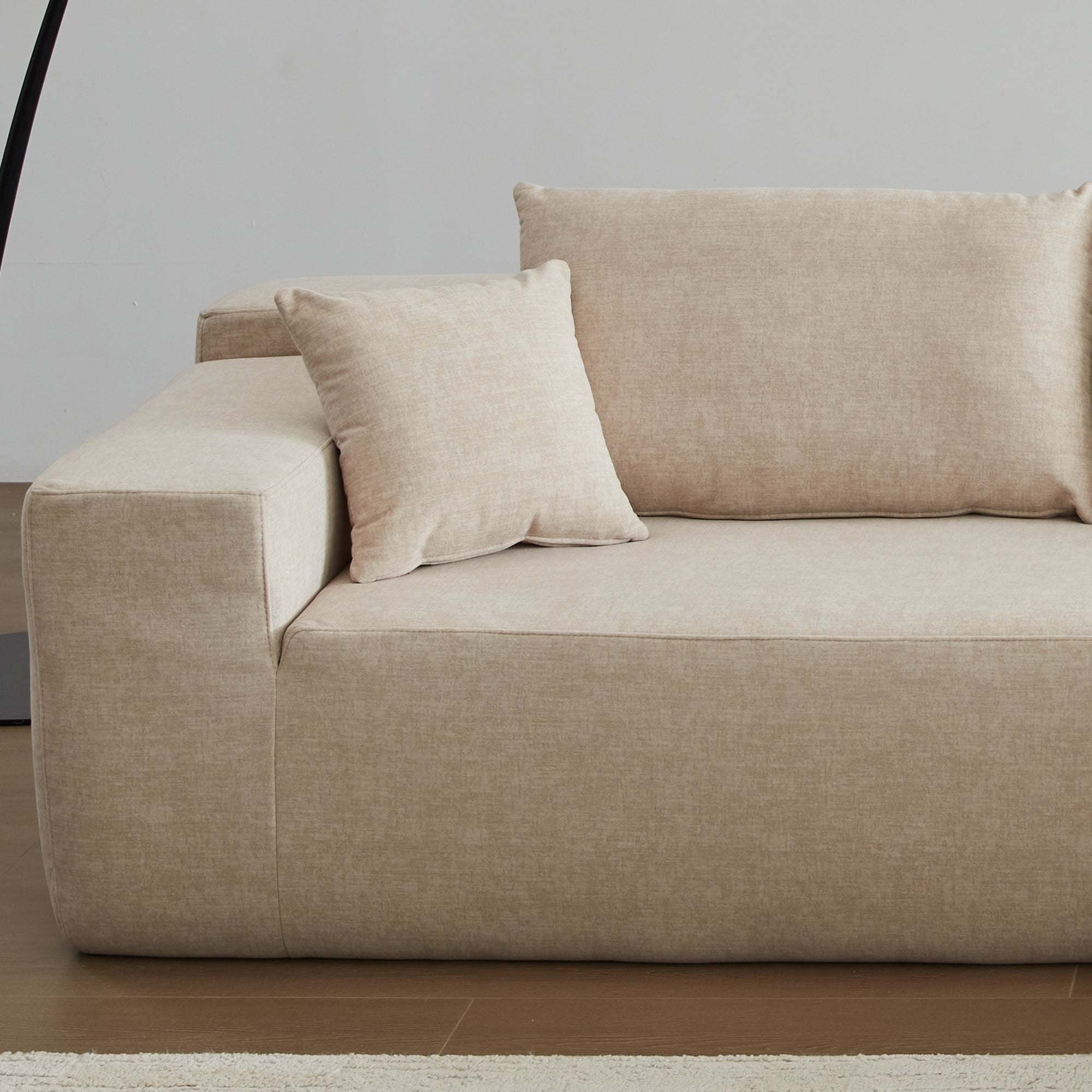 104" L-Shape Modular Couch with Chaise, Chenille Fabric, No Assembly Required