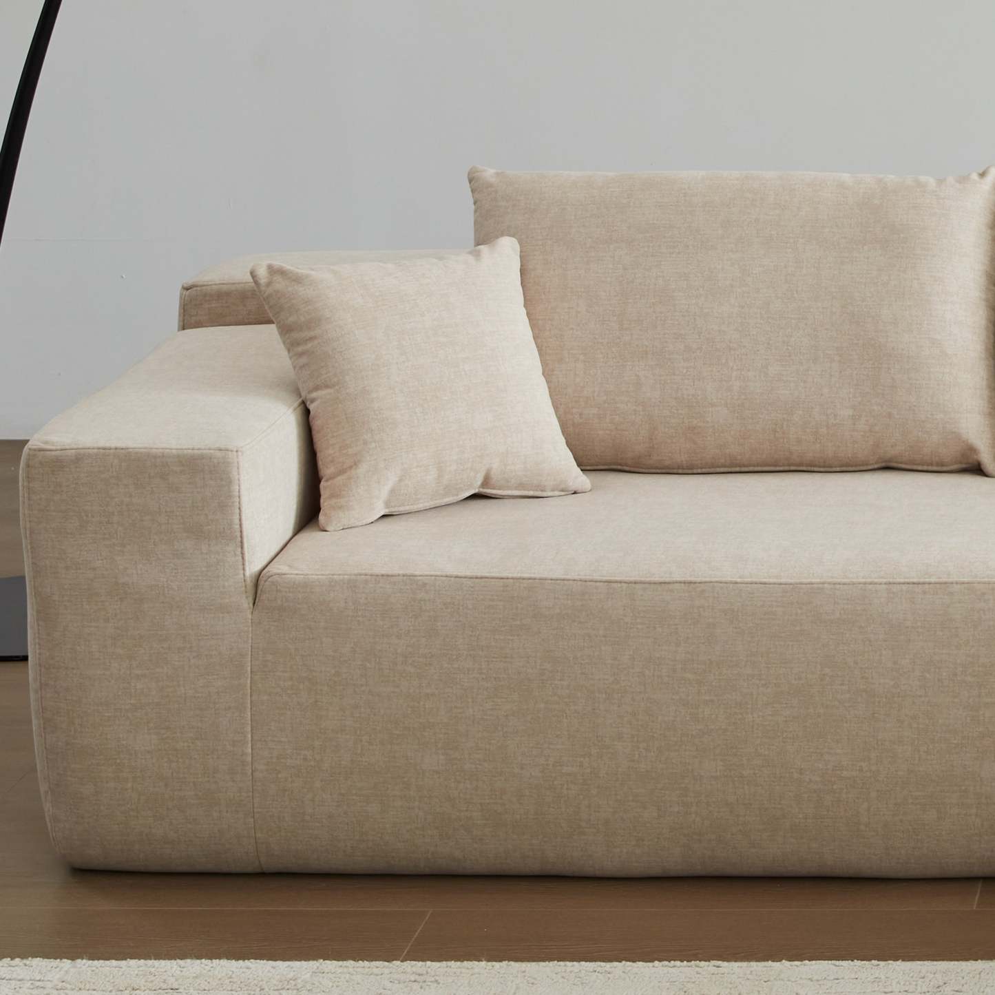 104" L-Shape Modular Couch with Chaise, Chenille Fabric, No Assembly Required