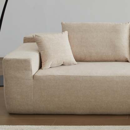 104" L-Shape Modular Couch with Chaise, Chenille Fabric, No Assembly Required
