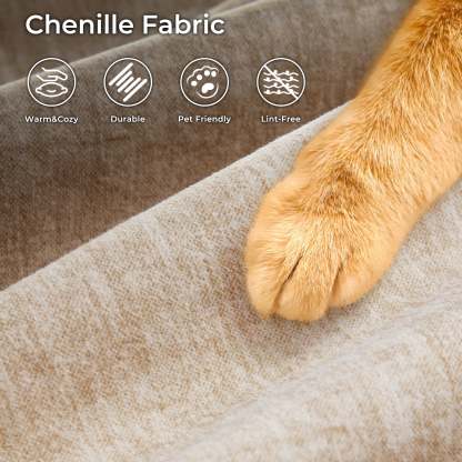 104" L-Shape Modular Couch with Chaise, Chenille Fabric, No Assembly Required