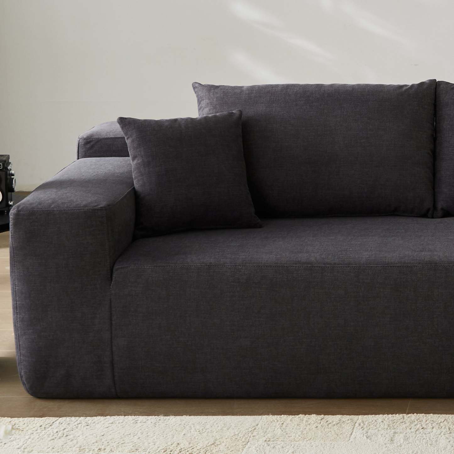 104" L-Shape Modular Couch with Chaise, Chenille Fabric, No Assembly Required